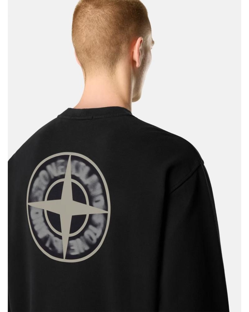 SWEAT STONE ISLAND COL ROND 6100039 S047 0029  NOIR