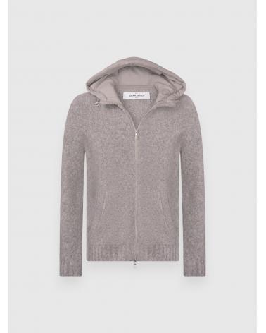 GILET CAPUCHE  GRAN SASSO ZIPPÈ GRIS CLAIR