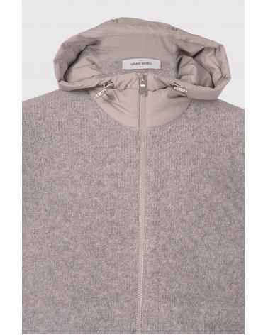 GILET CAPUCHE  GRAN SASSO ZIPPÈ GRIS CLAIR