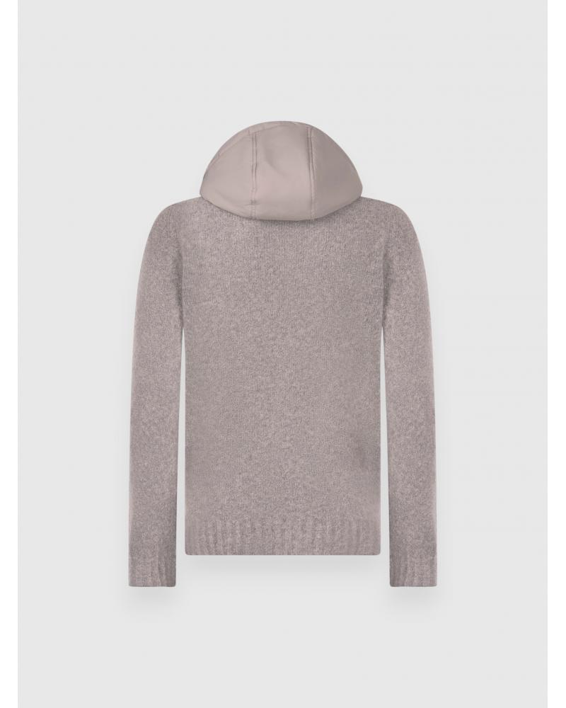 GILET CAPUCHE  GRAN SASSO ZIPPÈ GRIS CLAIR