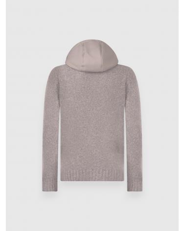GILET CAPUCHE  GRAN SASSO ZIPPÈ GRIS CLAIR