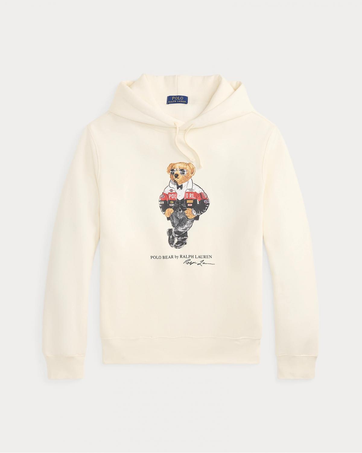 SWEAT RALPH LAUREN CAPUCHE POLO BEAR ECRU