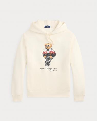 SWEAT RALPH LAUREN CAPUCHE POLO BEAR ECRU