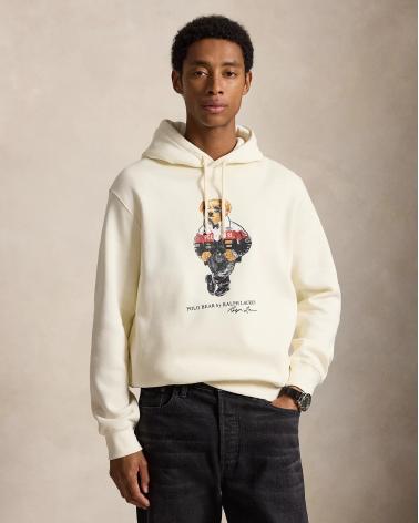 SWEAT RALPH LAUREN CAPUCHE POLO BEAR ECRU