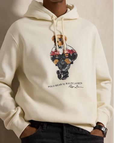 SWEAT RALPH LAUREN CAPUCHE POLO BEAR ECRU