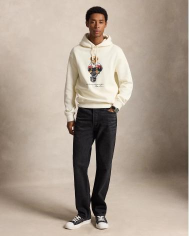 SWEAT RALPH LAUREN CAPUCHE POLO BEAR ECRU
