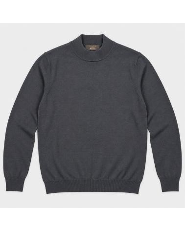 PULL COL DEMI MONTANT SLOWEAR  FLEXWOOL GRIS