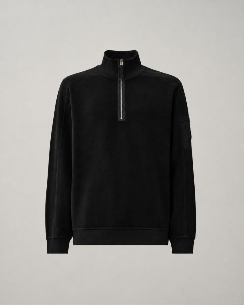 SWEAT POLO DEMI ZIP 21CMSS189A 999 NOIR