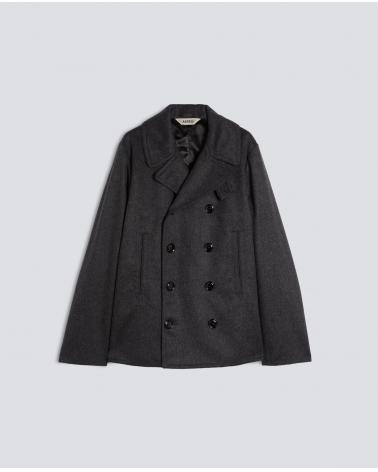 CABAN ASPESI EN LODEN DE LAINE ET ALPAGA MATELASSE GRIS