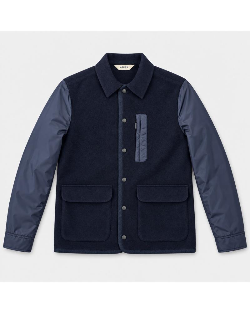 VESTE WALTZ  ASPESI LAINE NYLON MARINE