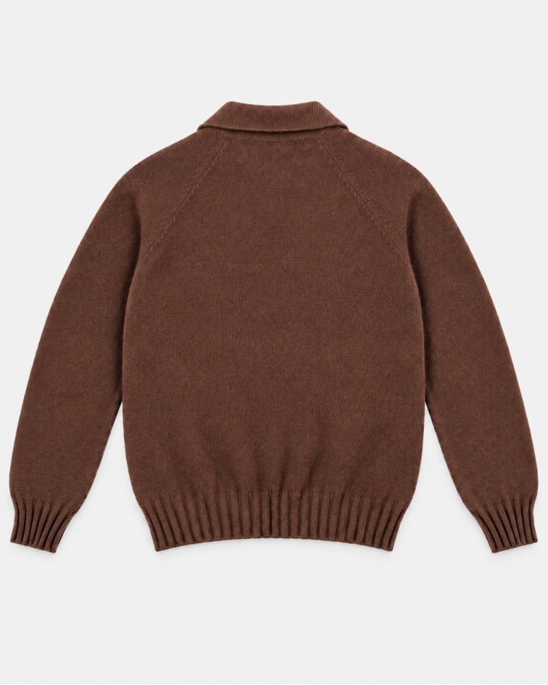 MAILLE POLO TAGLIATORE VOLTAIRE 100% CASHMERE MARRON