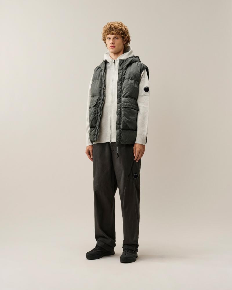 CARDIGAN CP.COMPANY ZIPPE H00DED KN097A  M13 GRIS CLAIR