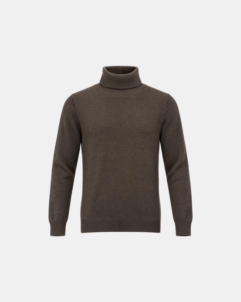 PULL COL ROULE D FIESOLI DF 033 MARRON