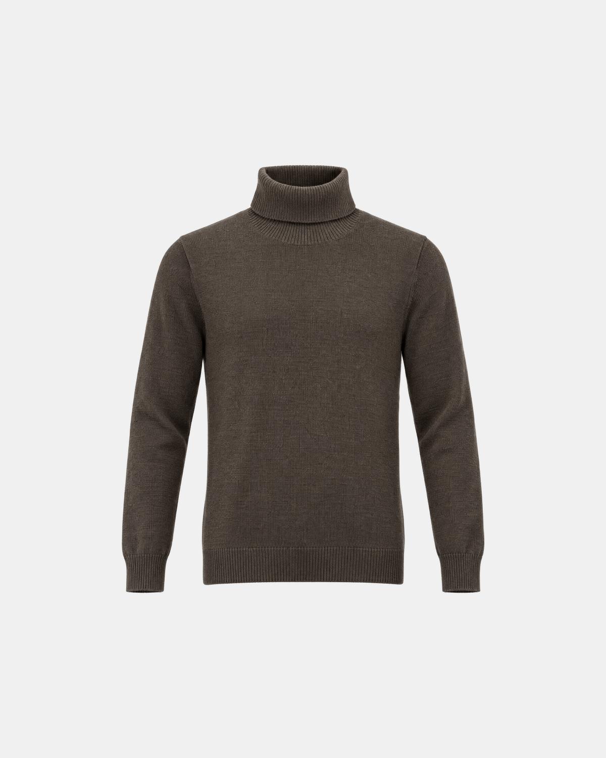 PULL COL ROULE D FIESOLI DF 033 MARRON