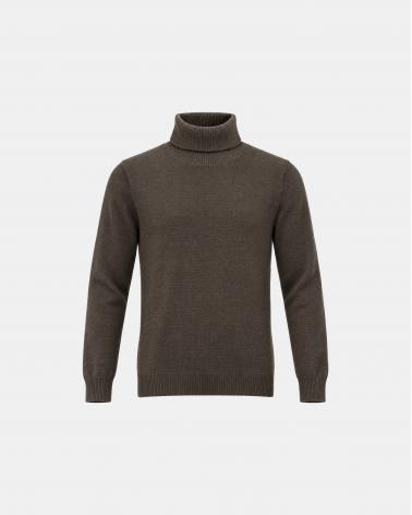 PULL COL ROULE D FIESOLI DF 033 MARRON