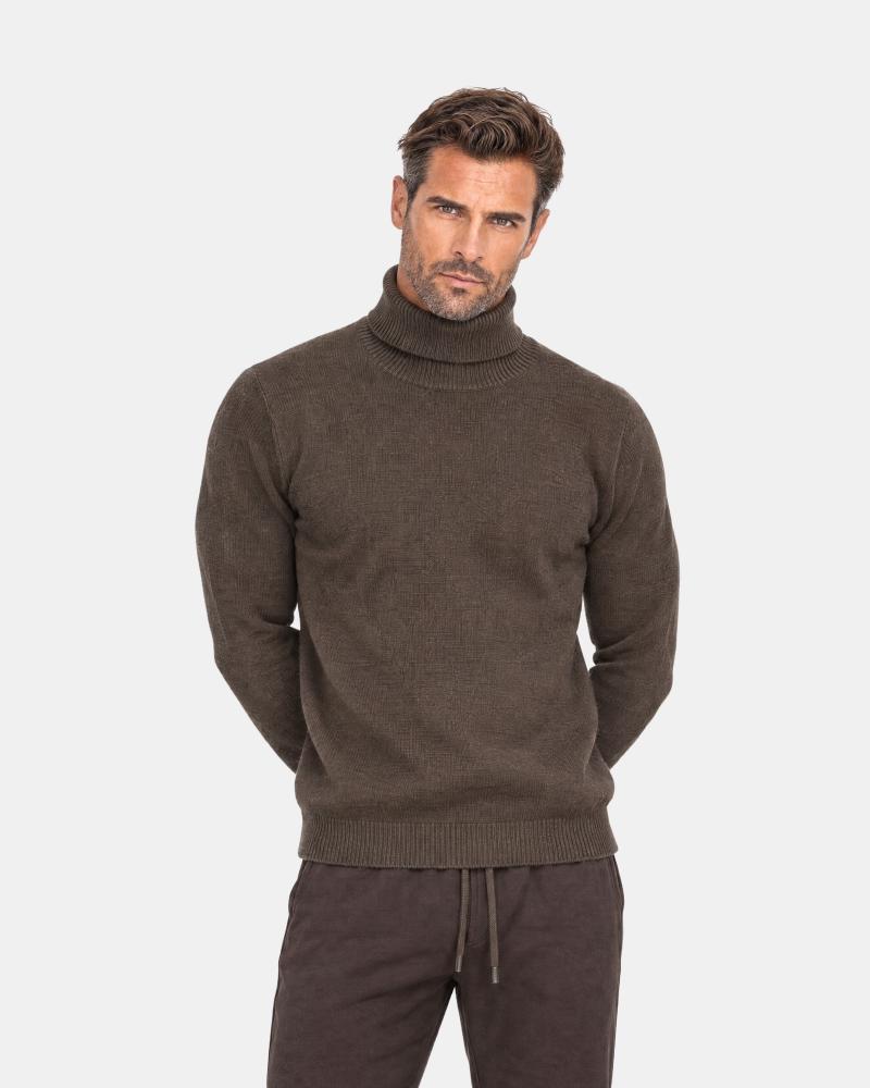 PULL COL ROULE D FIESOLI DF 033 MARRON
