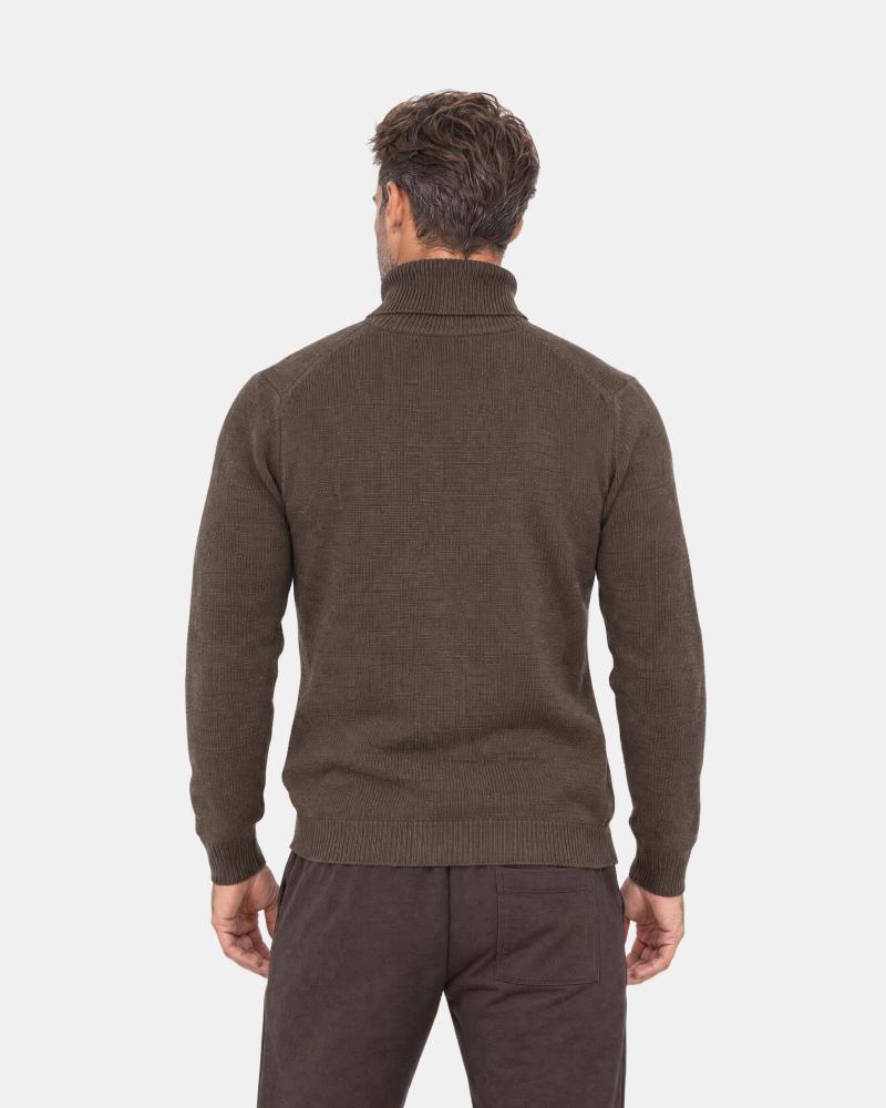 PULL COL ROULE D FIESOLI DF 033 MARRON
