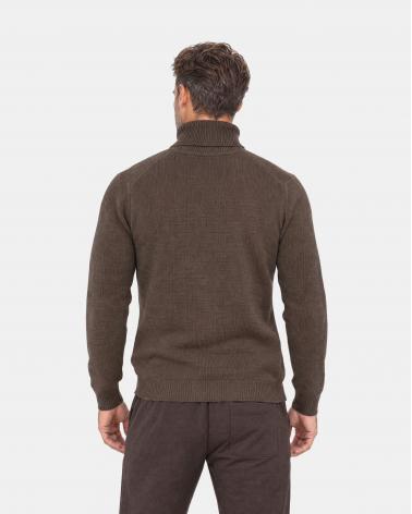 PULL COL ROULE D FIESOLI DF 033 MARRON