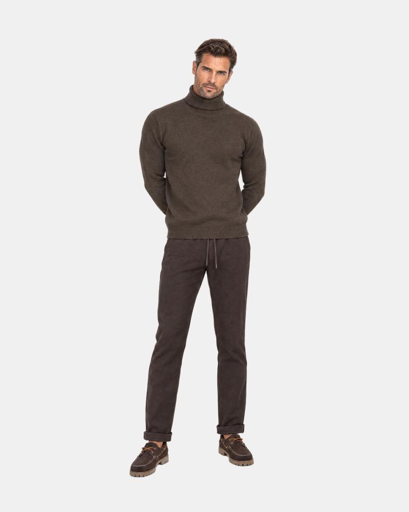 PULL COL ROULE D FIESOLI DF 033 MARRON