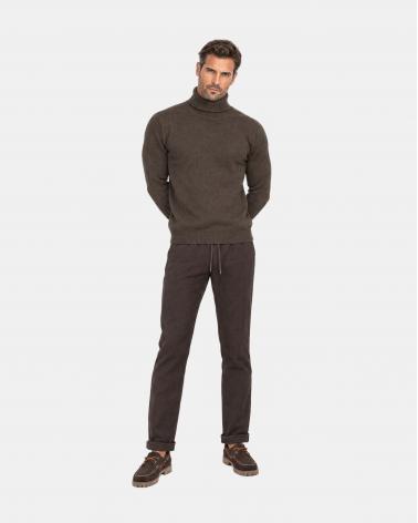 PULL COL ROULE D FIESOLI DF 033 MARRON