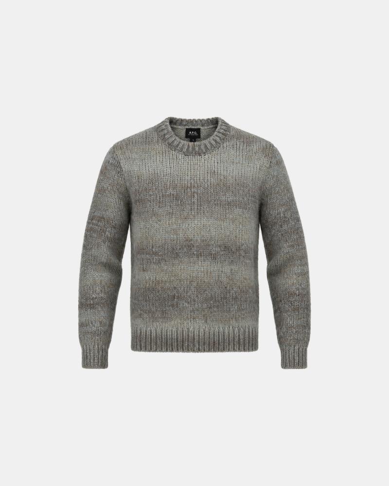 PULL COL ROND A.P.C.MARCOS BLEU GRIS