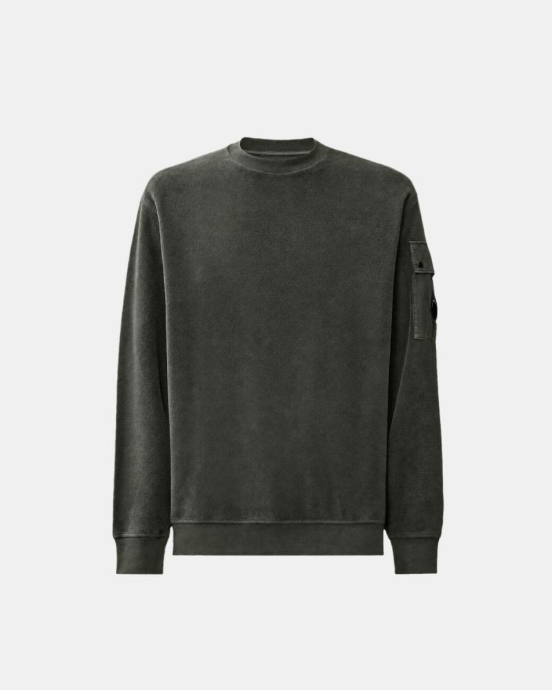 SWEAT CREW NECK BRUSHED EMERIZED DIAGONAL FLEECE C.P. COMPANY SS192A 985 ANTRA