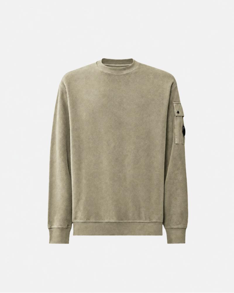 SWEAT CREW NECK BRUSHED EMERIZED DIAGONAL FLEECE C.P. COMPANY SS192A 356 VERT