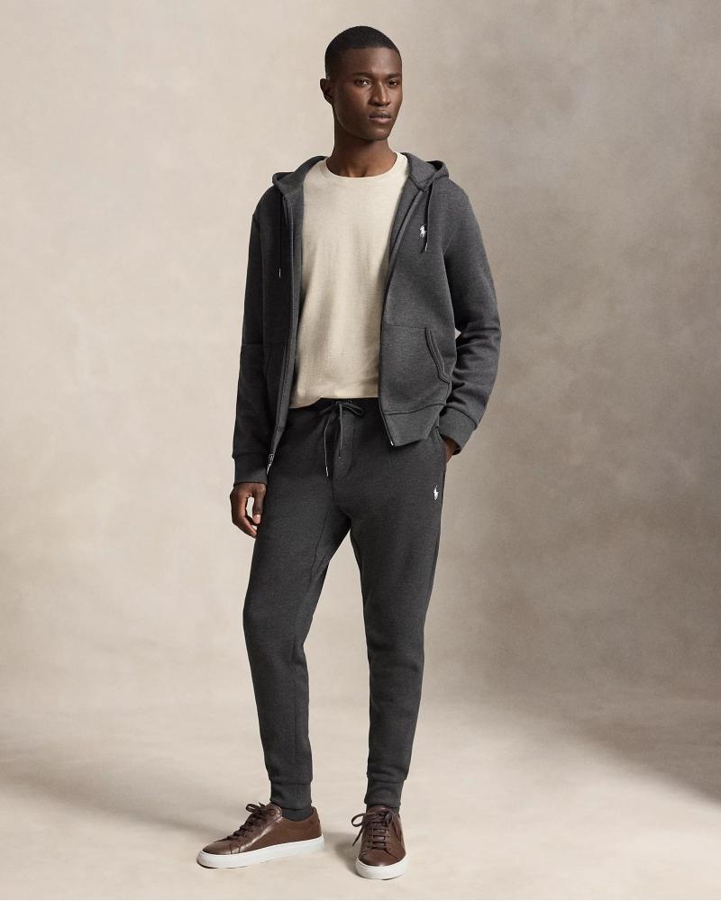 Pantalon de jogging Ralph Lauren jersey double GRIS
